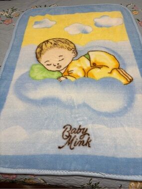 Vintage original The World of Baby Mink Blanket Original Laundered & Sanitized